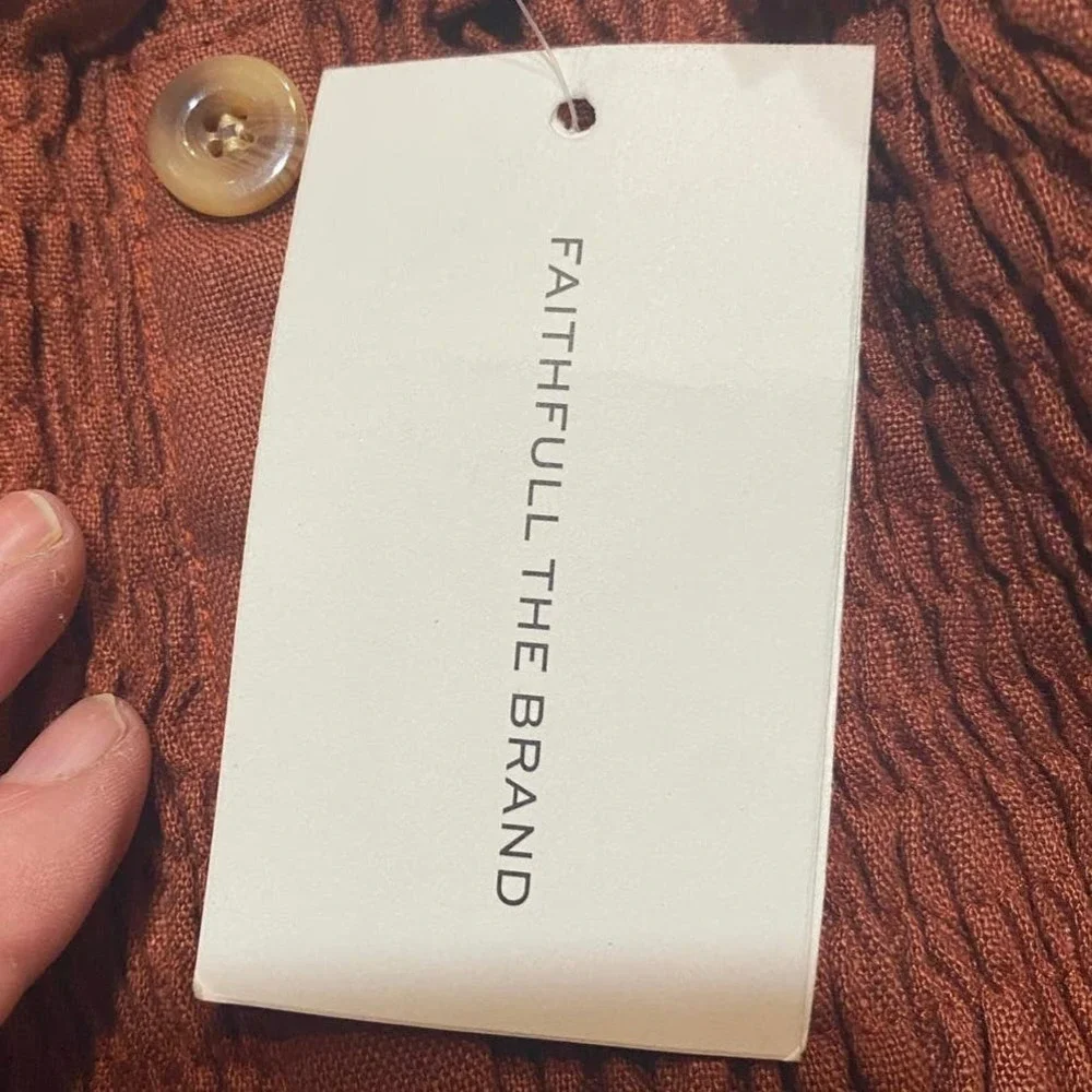 NWT Faithfull the Brand Anthropologie Lais Wide Leg Jumpsuit Linen Size 2 - Picture 9 of 11